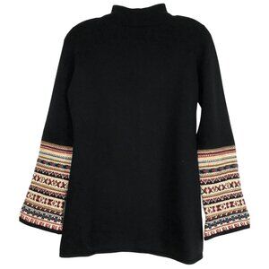 Malo Sweater Womens Small Black Apres Ski Christmas Holiday Cashmere Made‎ Italy